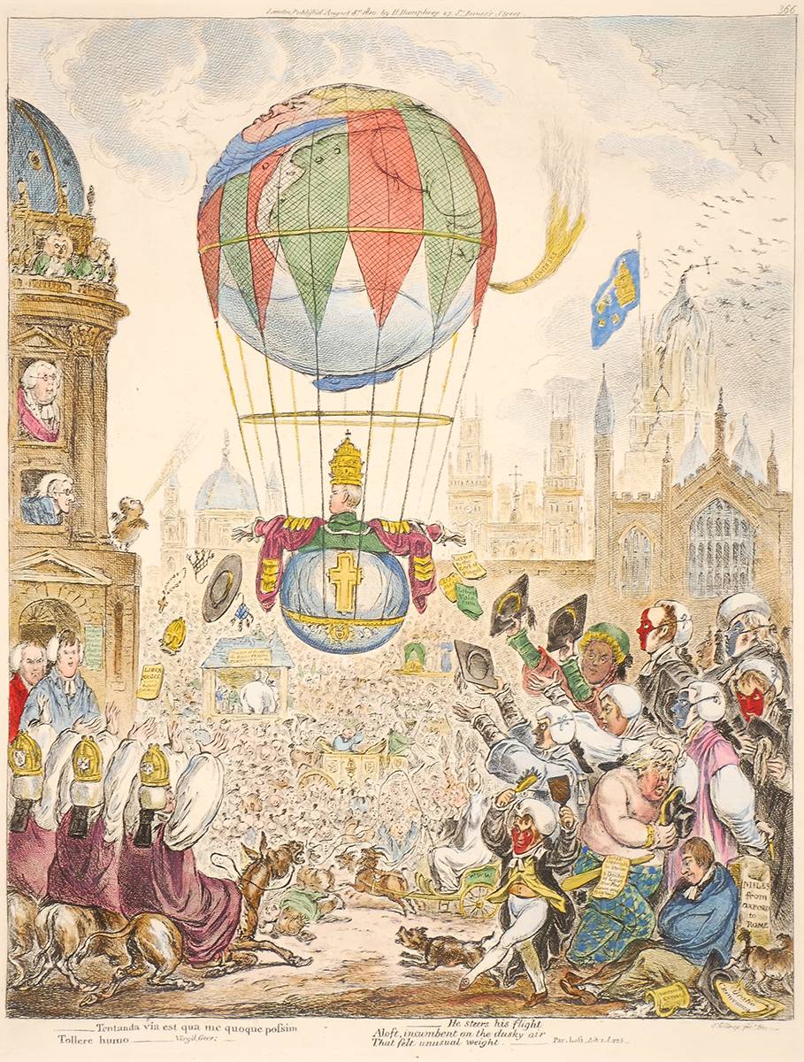 1810  He Steers his Flight Aloft, cartoon by Gillray. at Whyte's Auctions