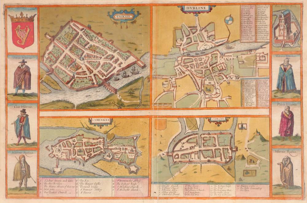 1617 city plans of Dublin, Cork, Galway and Limerick by Braun and Hogenburg. at Whyte's Auctions
