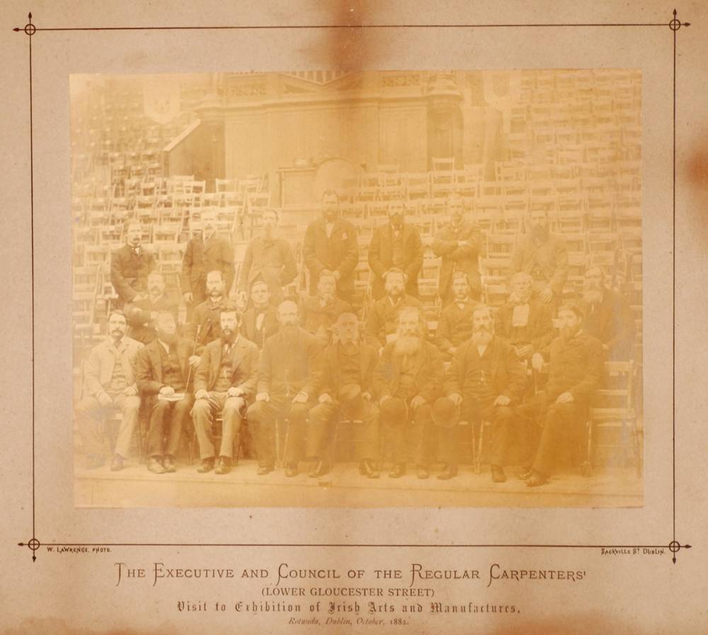 1882 Exhibition of Irish Arts and Manufactures, photograph of The Executive and Council of the Regular Carpenters. at Whyte's Auctions
