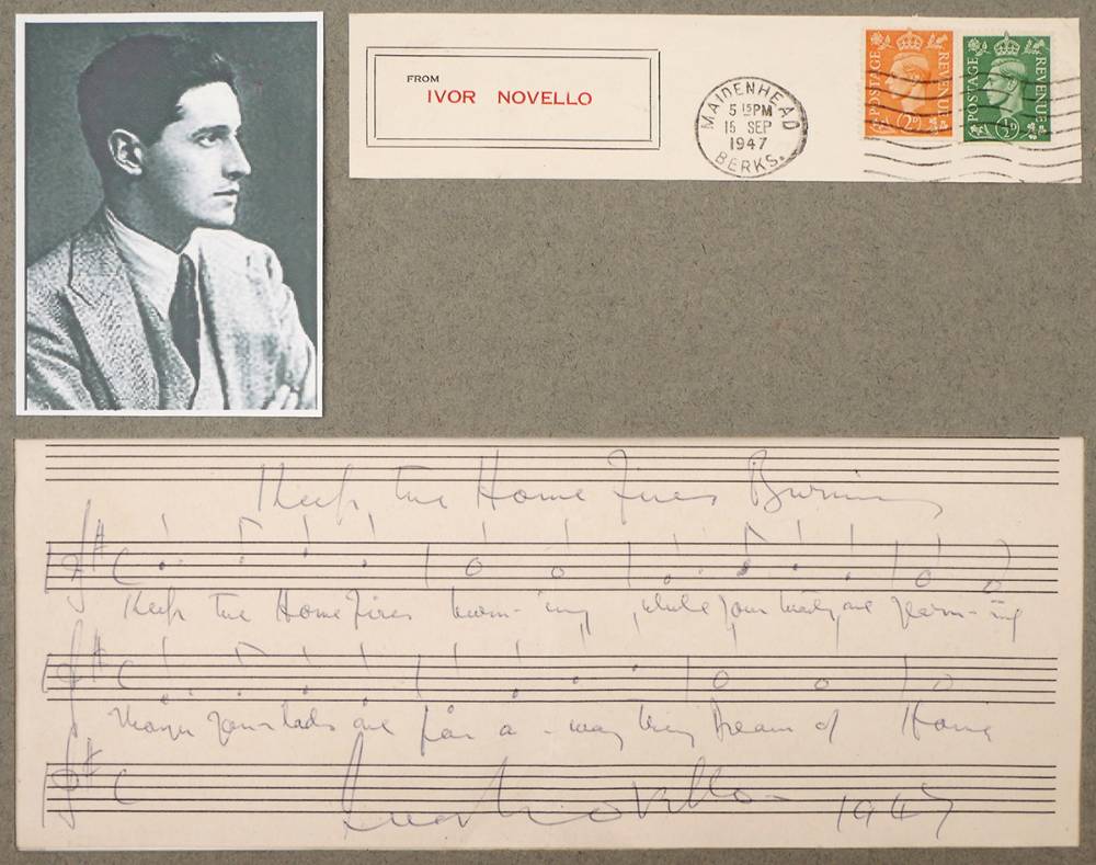 1947 (September 15) Ivor Novello, 'Keep the Home fires Burning', autograph manuscript music and lyrics, signed. at Whyte's Auctions