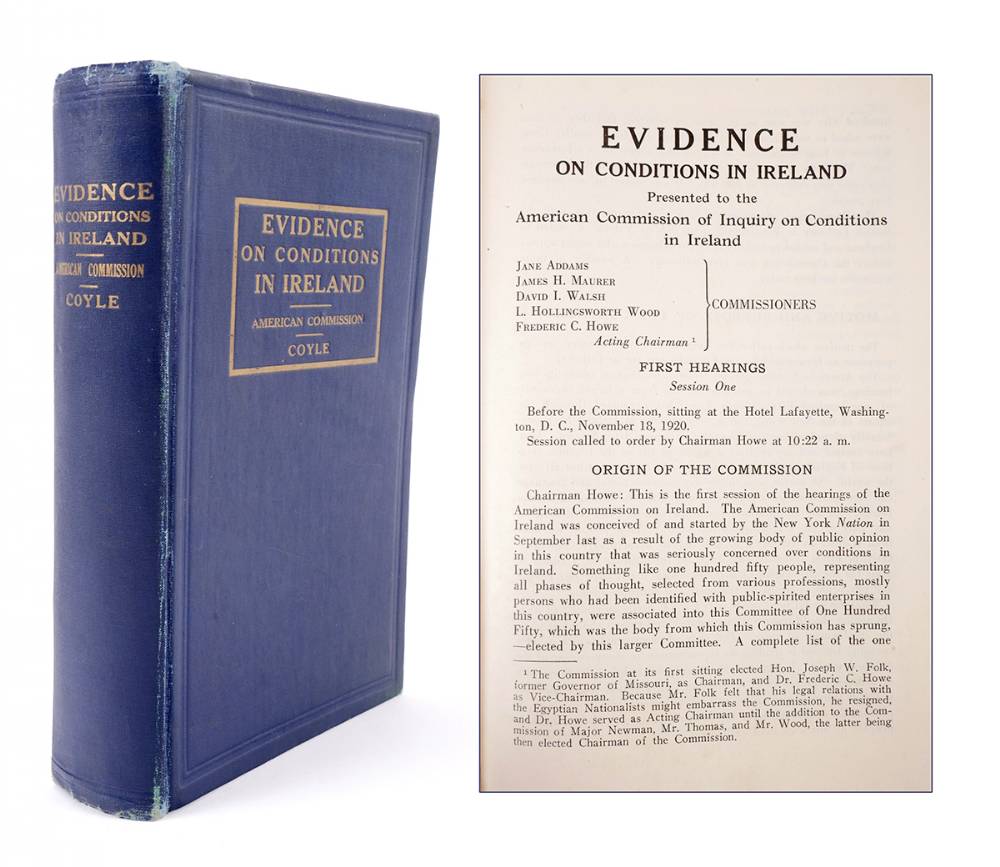 Coyle, Albert. Evidence on Conditions in Ireland at Whyte's Auctions