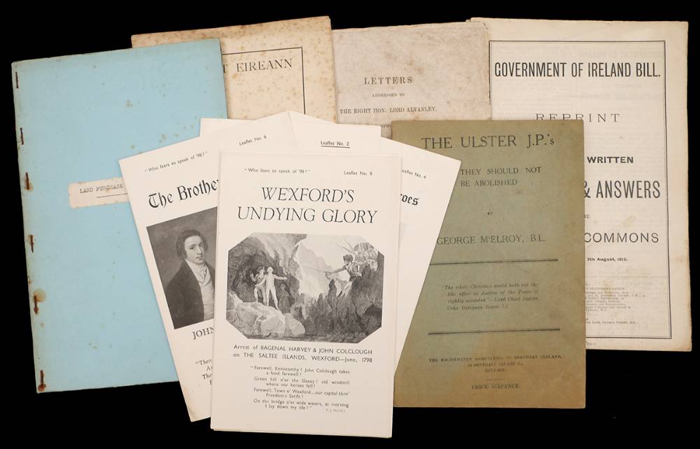 1841-1931 Collection of 12 disbound pamphlets on Irish issues. at Whyte's Auctions