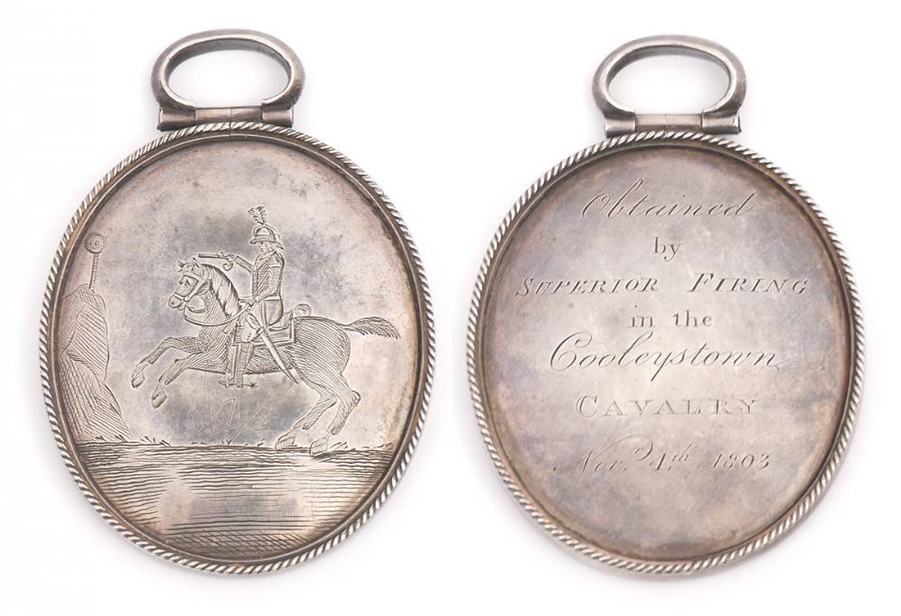 1803 Cooleystown Cavalry silver prize medal. at Whyte's Auctions