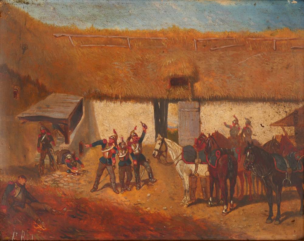 19th century French cavalry drunk in a Spanish stableyard, at Whyte's Auctions