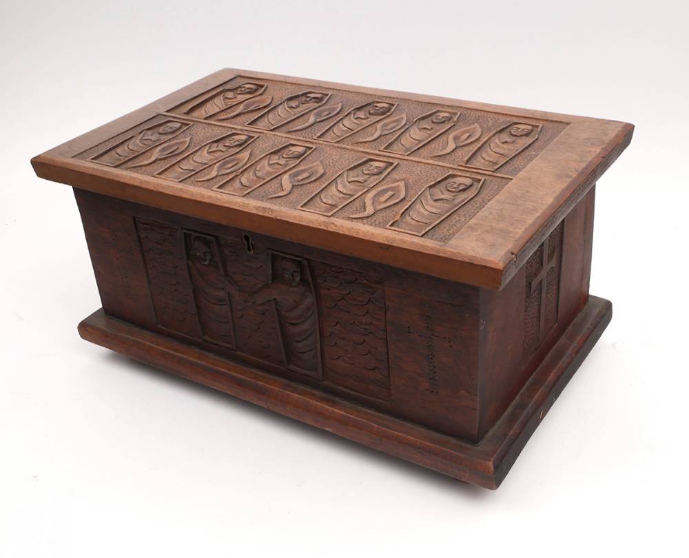 1981 H-Block Hunger Strikes commemorative carved chest. at Whyte's Auctions