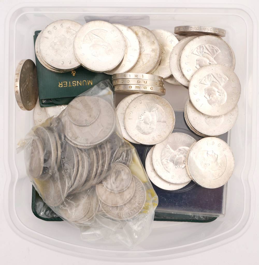 Ten shillings 1966 Rising anniversary (37) and other silver at Whyte's Auctions