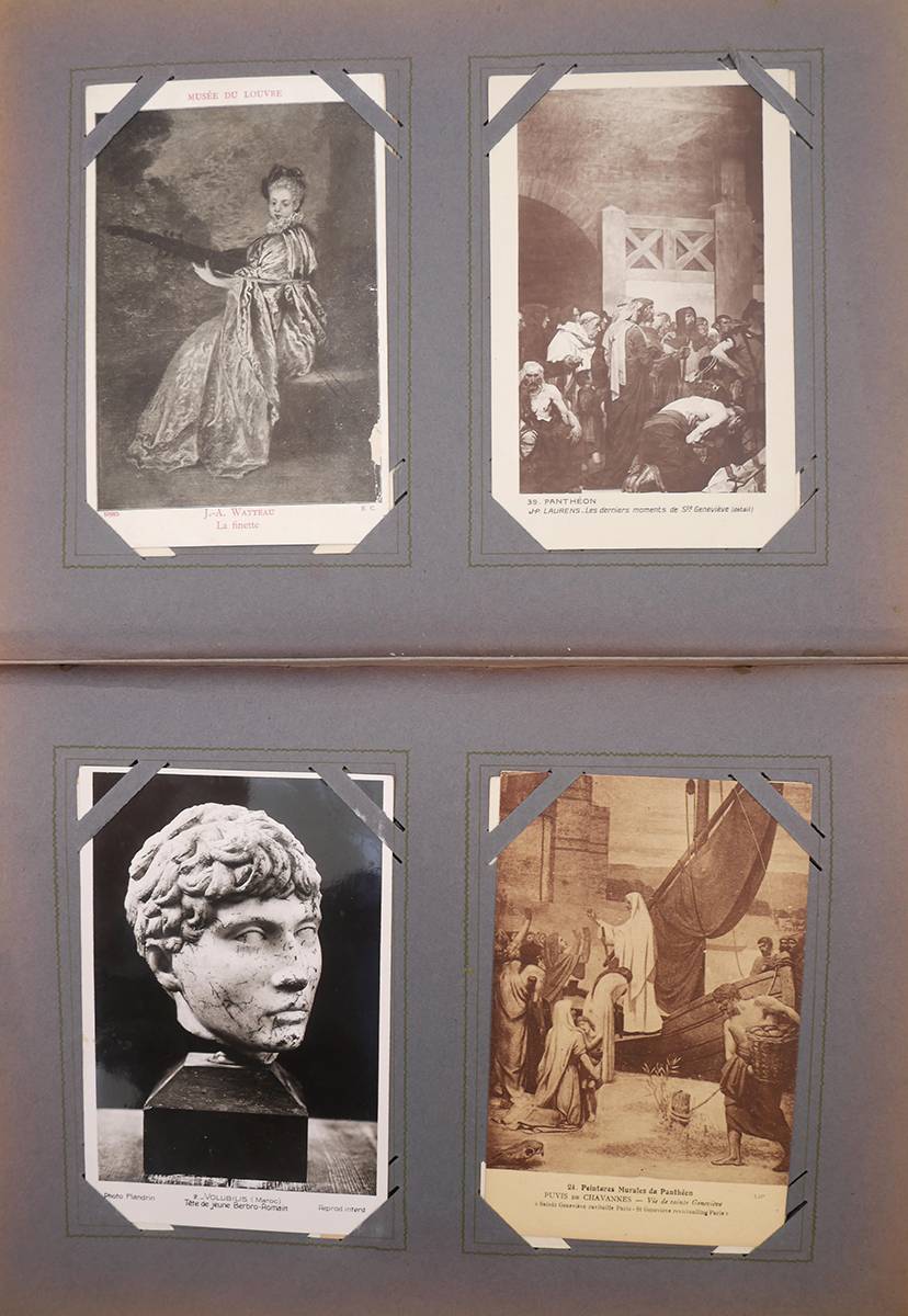 Postcards. Four antique albums with mixed ranges (1400 approx.) at Whyte's Auctions