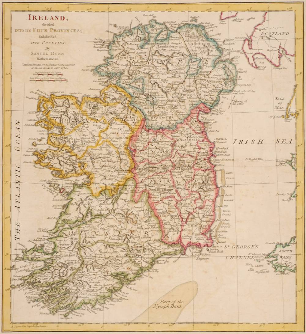 1774 Map of Ireland by Samuel Dunn. at Whyte's Auctions