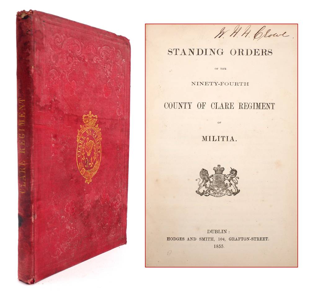 Gore, C. W.. Standing Orders of the Ninety-Fourth County of Clare Regiment of Militia. at Whyte's Auctions
