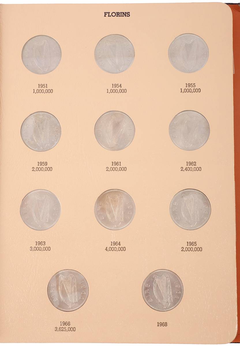 1928-1968 collection of issued Irish coins, farthing to halfcrown in Dansco albums, high grade. at Whyte's Auctions