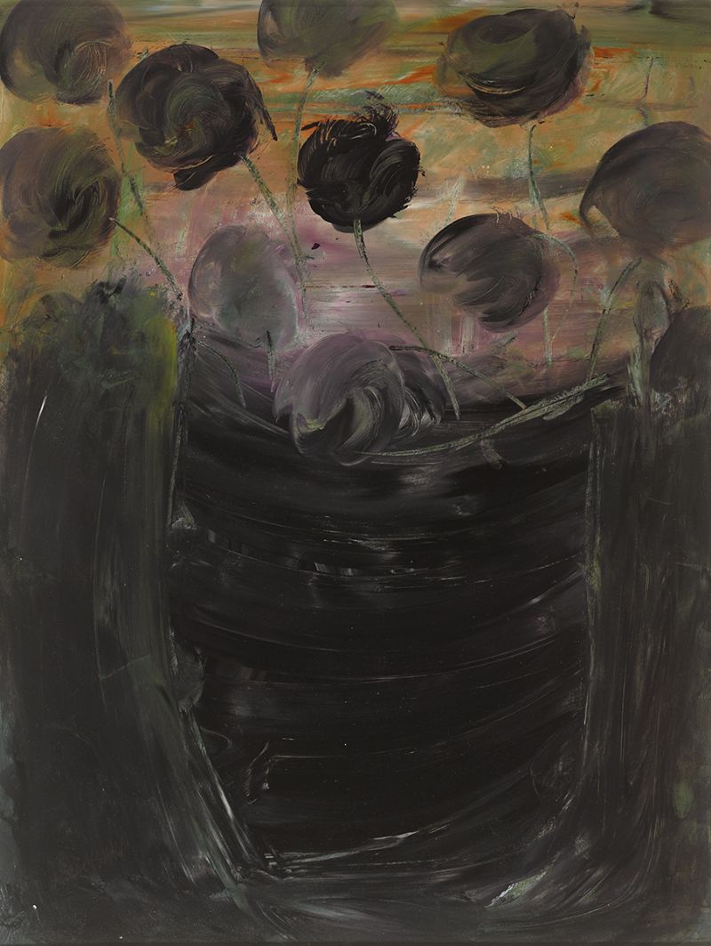 BLACK TULIPS by Basil Blackshaw HRHA RUA (1932-2016) at Whyte's Auctions