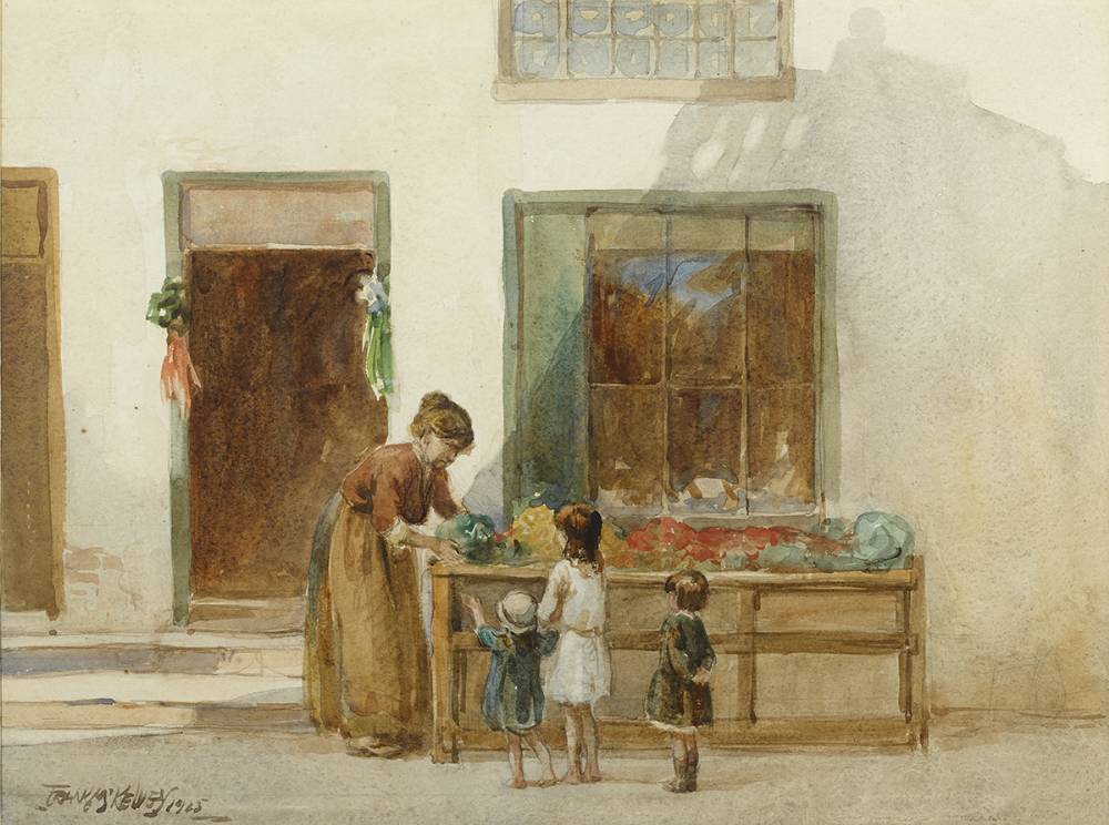 THE WEE SHOP, 1925 by Frank McKelvey RHA RUA (1895-1974) at Whyte's Auctions