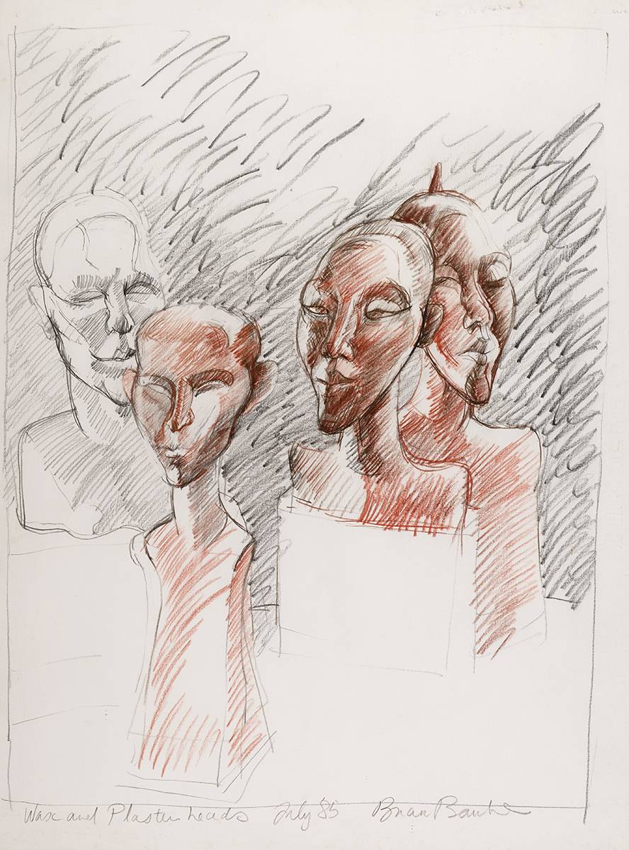WAX AND PLASTER HEADS, 1985 by Brian Bourke HRHA (b.1936) at Whyte's Auctions