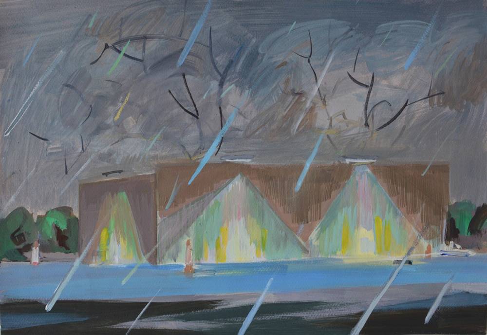 STUDY FOR HOARDING, LIGHTS, RAIN, 2019 by Mairead O'hEocha (b. 1962) (b. 1962) at Whyte's Auctions