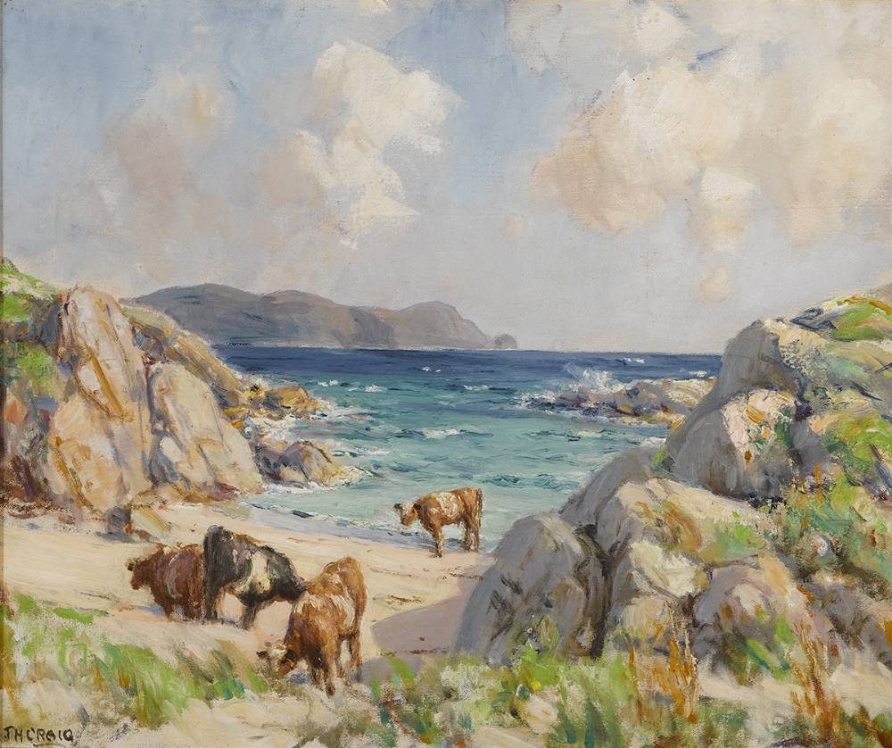 CATTLE AT HORN HEAD, COUNTY DONEGAL by James Humbert Craig RHA RUA (1877-1944) at Whyte's Auctions