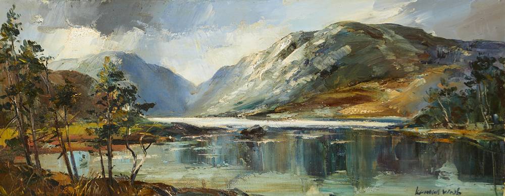 MOUNTAIN AND LAKE SCENE by Kenneth Webb RWA FRSA RUA (b.1927) at Whyte's Auctions
