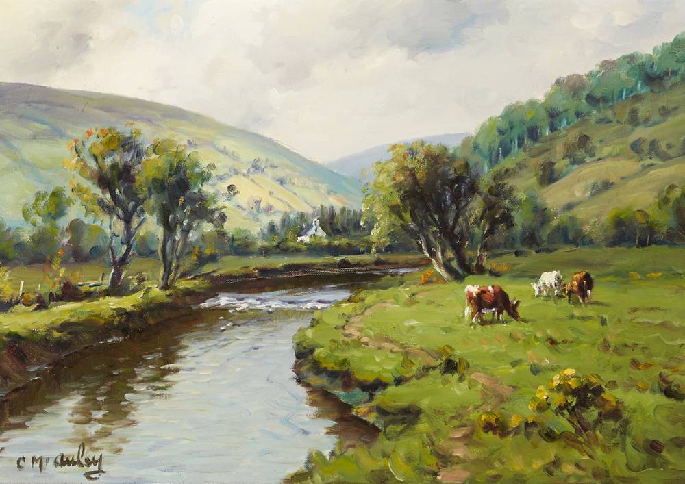 CATTLE GRAZING IN THE GLENS by Charles J. McAuley RUA ARSA (1910-1999) at Whyte's Auctions