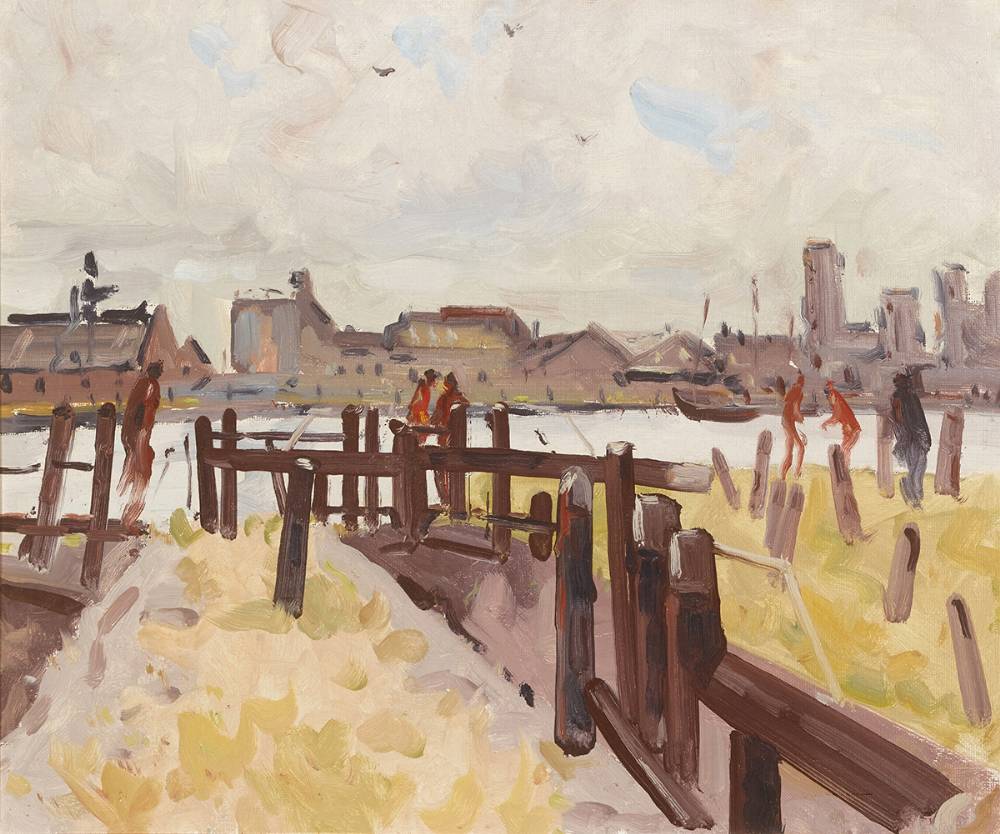 GRAND CANAL, DUBLIN by Henry Healy RHA (1909-1982) at Whyte's Auctions