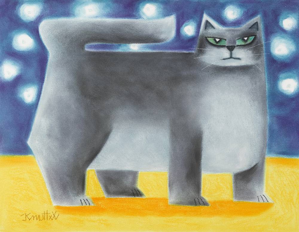 GREY CAT by Graham Knuttel (b.1954) (b.1954) at Whyte's Auctions