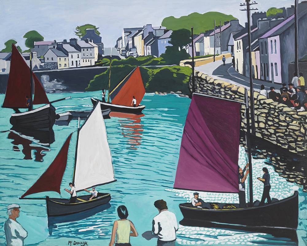 ROUNDSTONE HARBOUR, COUNTY GALWAY by David McDonagh (1955-2008) at Whyte's Auctions