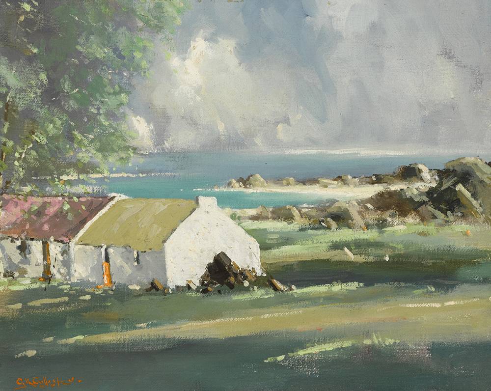 COTTAGES BY THE COAST, WEST OF IRELAND by George K. Gillespie RUA (1924-1995) RUA (1924-1995) at Whyte's Auctions