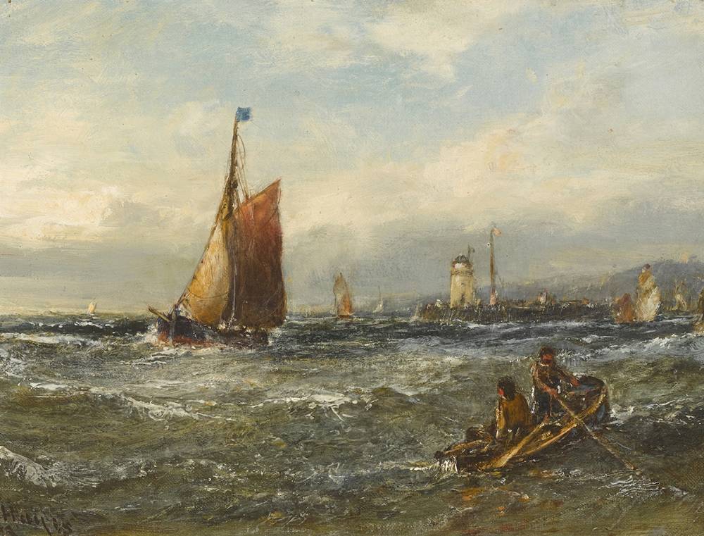 FISHING SMACK OFF GREAT YARMOUTH by Edwin Hayes RHA RI ROI (1819-1904) at Whyte's Auctions