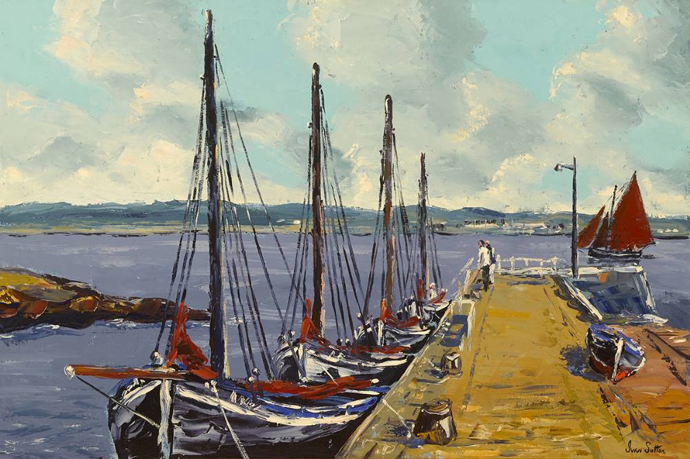 SRUTH�N QUAY, CARRAROE, COUNTY GALWAY by Ivan Sutton (b.1944) at Whyte's Auctions
