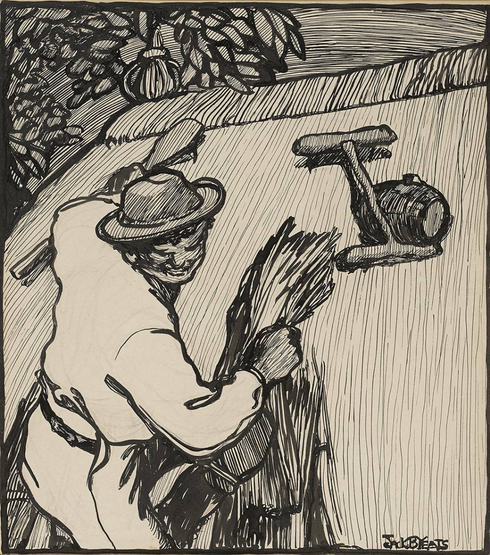 THATCHING IN THE SUN by Jack Butler Yeats RHA (1871-1957) RHA (1871-1957) at Whyte's Auctions