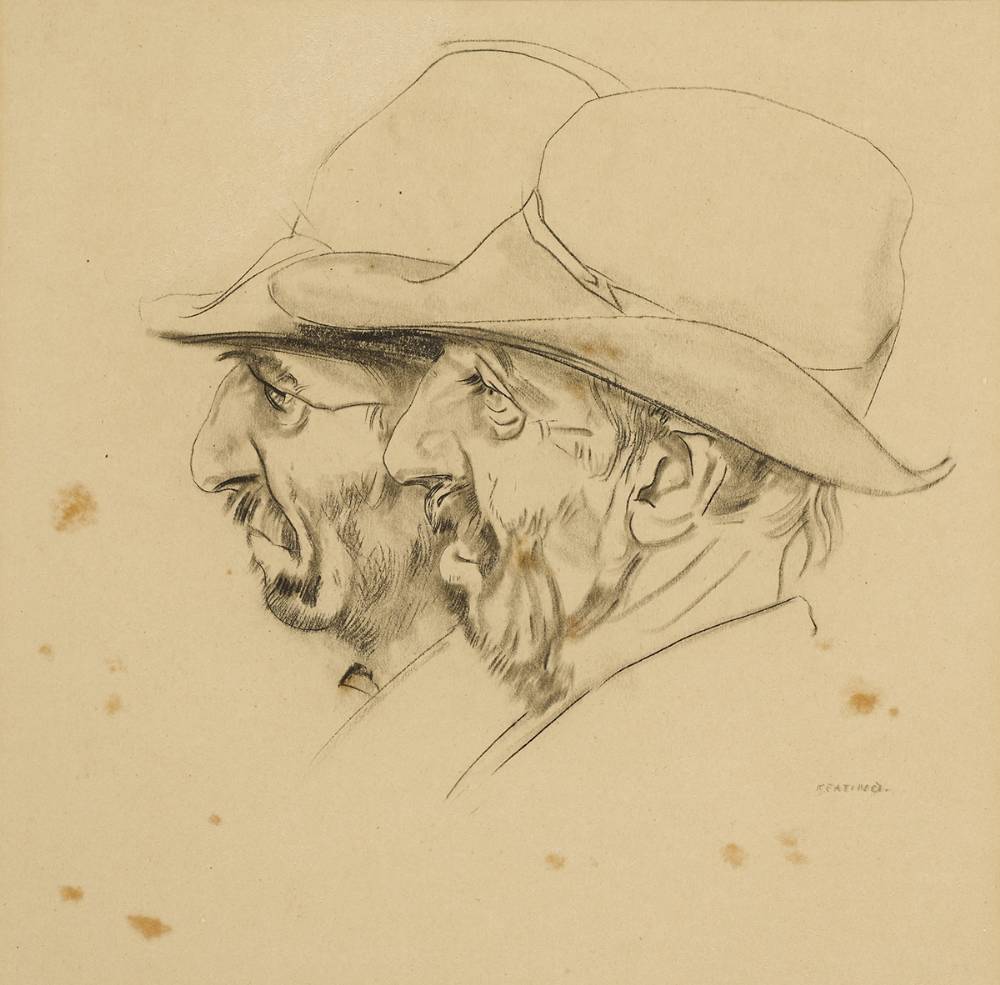 STUDY OF TWO MEN by Seán Keating PPRHA HRA HRSA (1889-1977) PPRHA HRA HRSA (1889-1977) at Whyte's Auctions