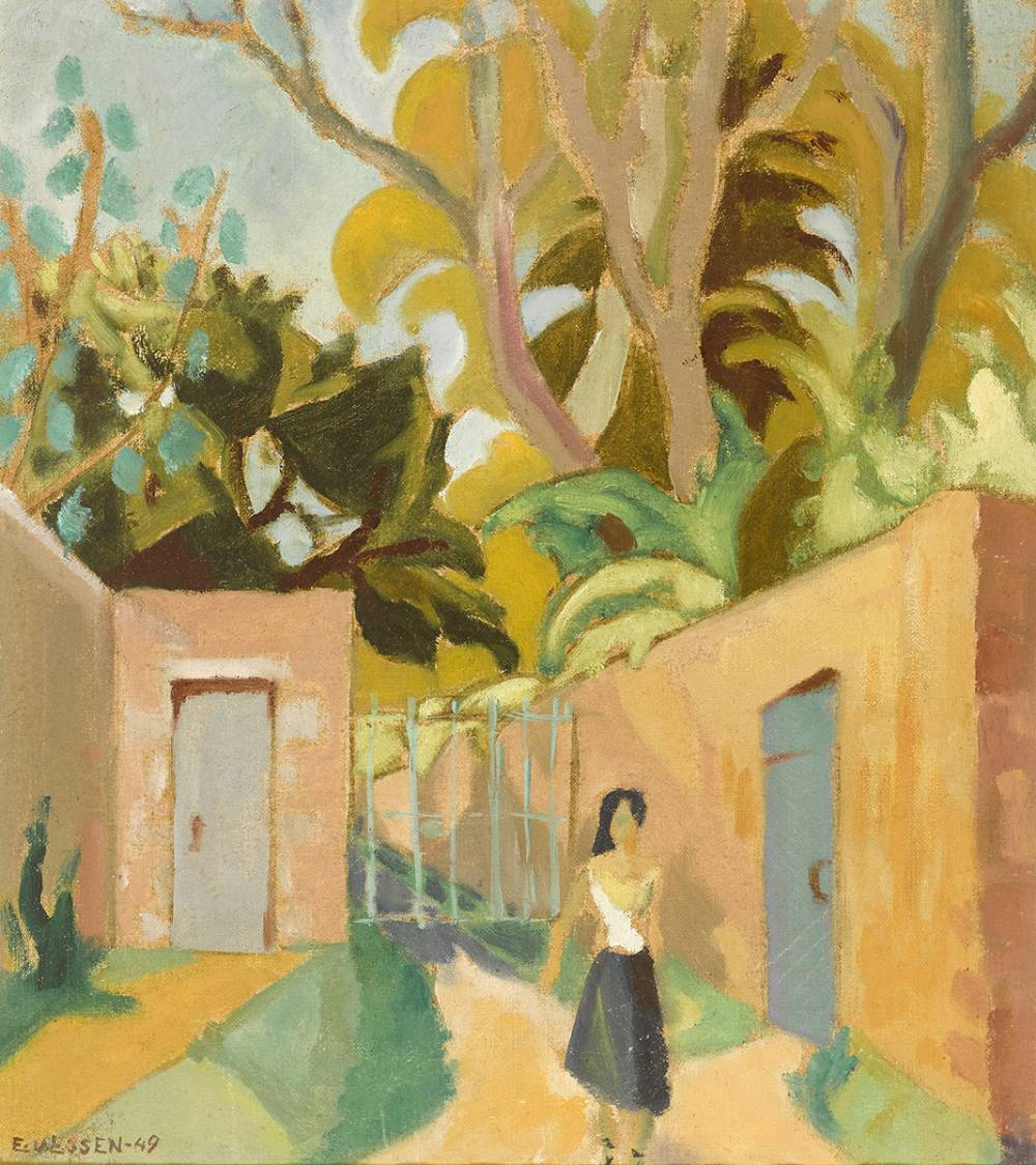 WOMAN IN A WALLED GARDEN, 1949 by Ebba von Essen Hamilton sold for �1,800 at Whyte's Auctions