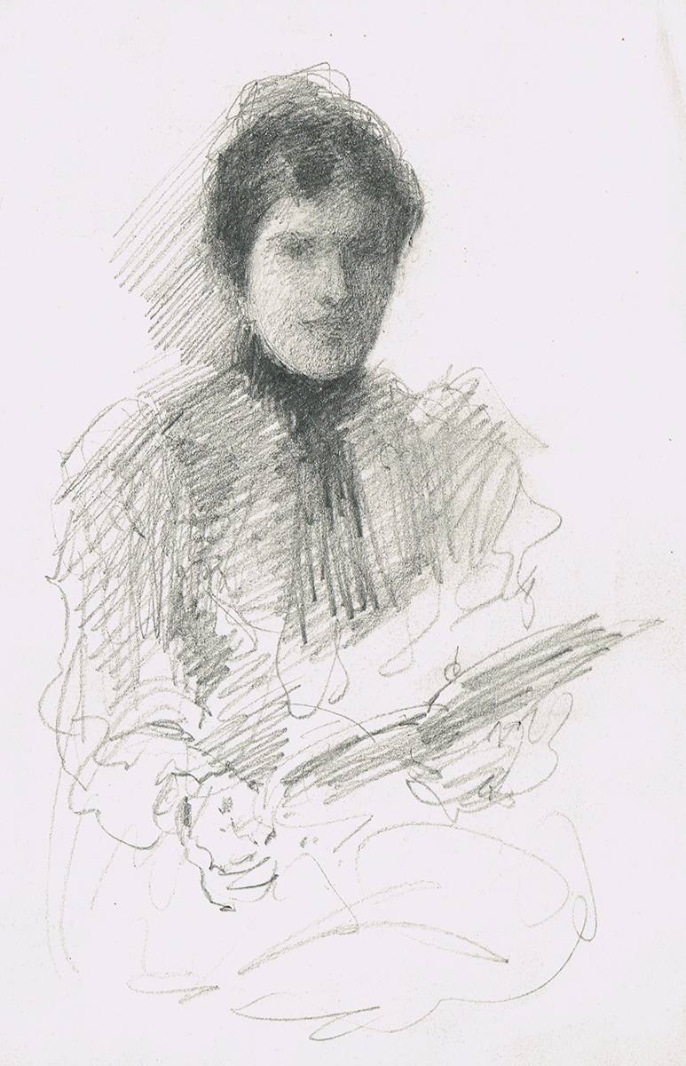 LILY READING by John Butler Yeats RHA (1839-1922) RHA (1839-1922) at Whyte's Auctions
