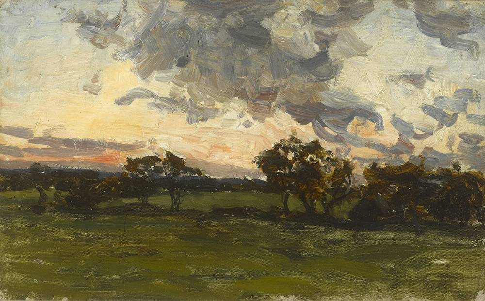 SUNSET AT ST. DOULOUGH'S, MALAHIDE (HOME OF THE ARTIST) by Nathaniel Hone RHA (1831-1917) at Whyte's Auctions