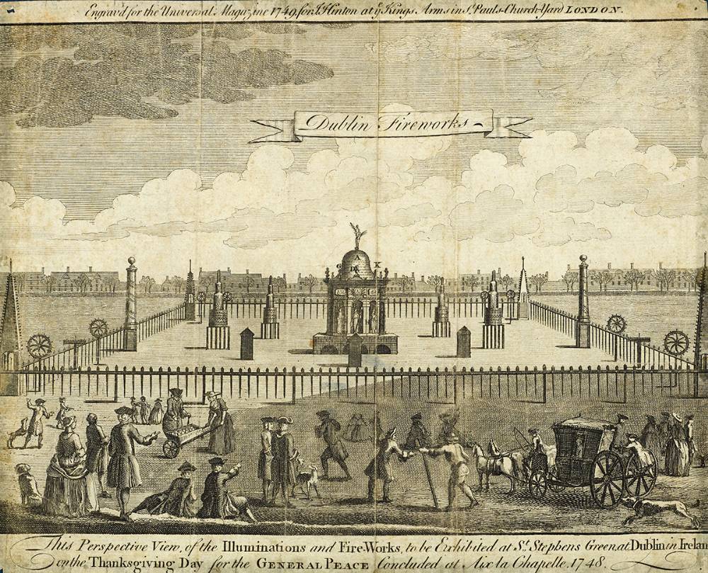 A SECTION OF THE HOUSE OF LORDS, DUBLIN and DUBLIN FIREWORKS, 1748 (A PAIR) by Peter Mazell (fl. 1761-1797) and Anonymous  at Whyte's Auctions