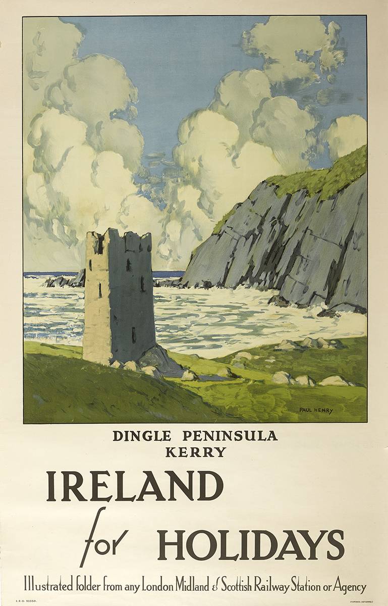 DINGLE PENINSULA, KERRY, IRELAND FOR HOLIDAYS POSTER, c.1926 by Paul Henry RHA (1876-1958) at Whyte's Auctions