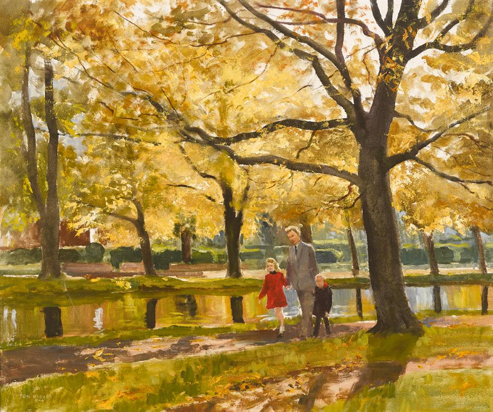 AUTUMN AT GRAND CANAL, DUBLIN by Tom Nisbet RHA (1909-2001) at Whyte's Auctions