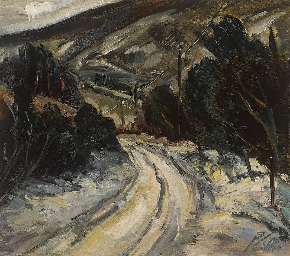 SNOWY ROAD, COUNTY WICKLOW by Peter Collis RHA (1929-2012) at Whyte's Auctions