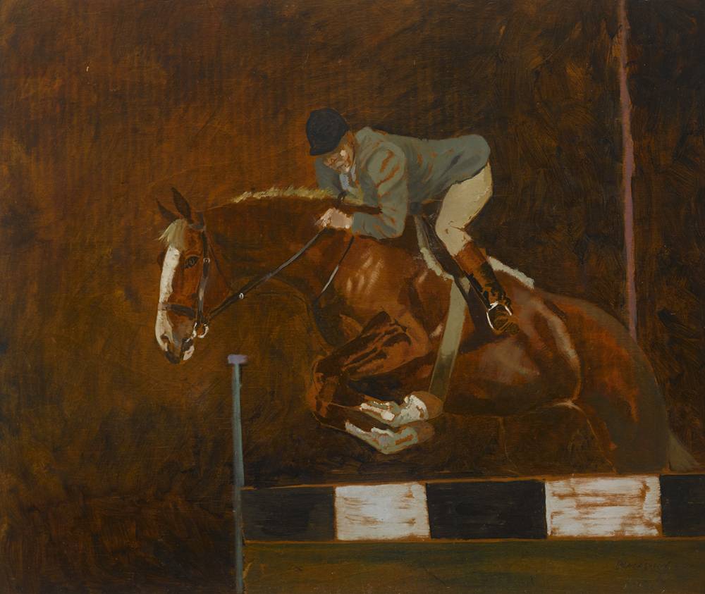 EDDIE MACKEN ON ROYAL LION, 1970 by Basil Blackshaw HRHA RUA (1932-2016) HRHA RUA (1932-2016) at Whyte's Auctions