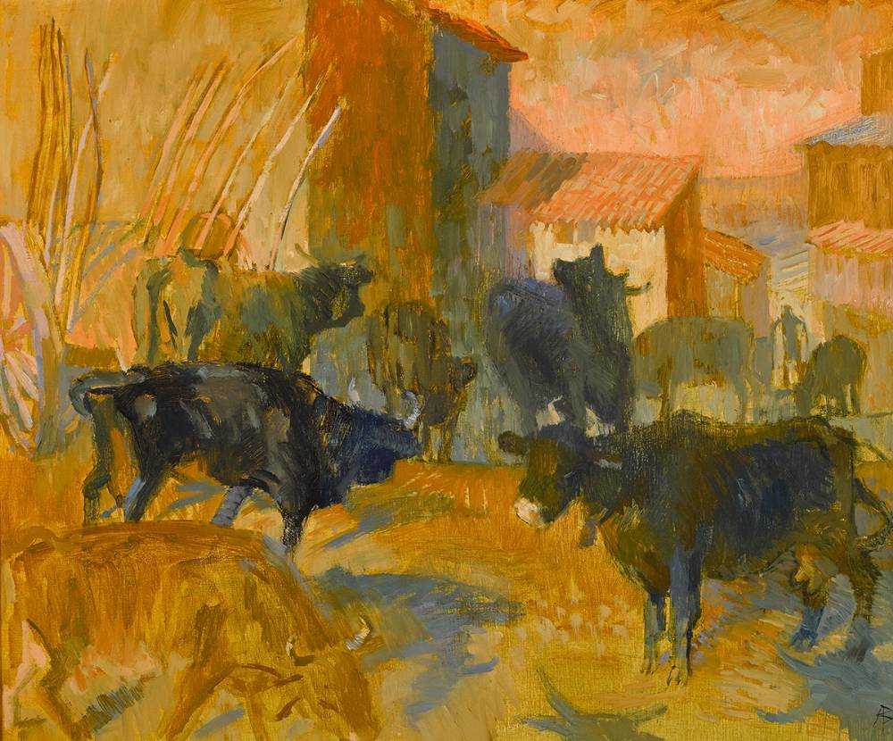 SUN CATTLE, SOTILLO DEL RINC�N, 1964 by Alicia Boyle RBA (1908-1997) at Whyte's Auctions