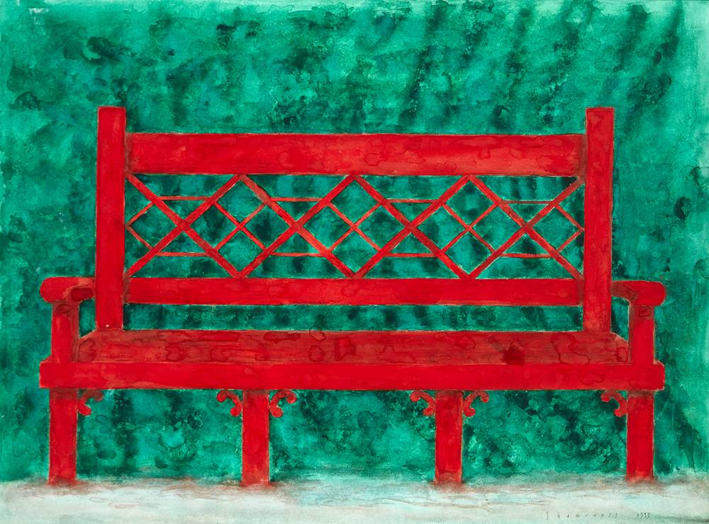 UNTITLED [RED BENCH] 1993 by Neil Shawcross MBE RHA HRUA (b.1940) at Whyte's Auctions