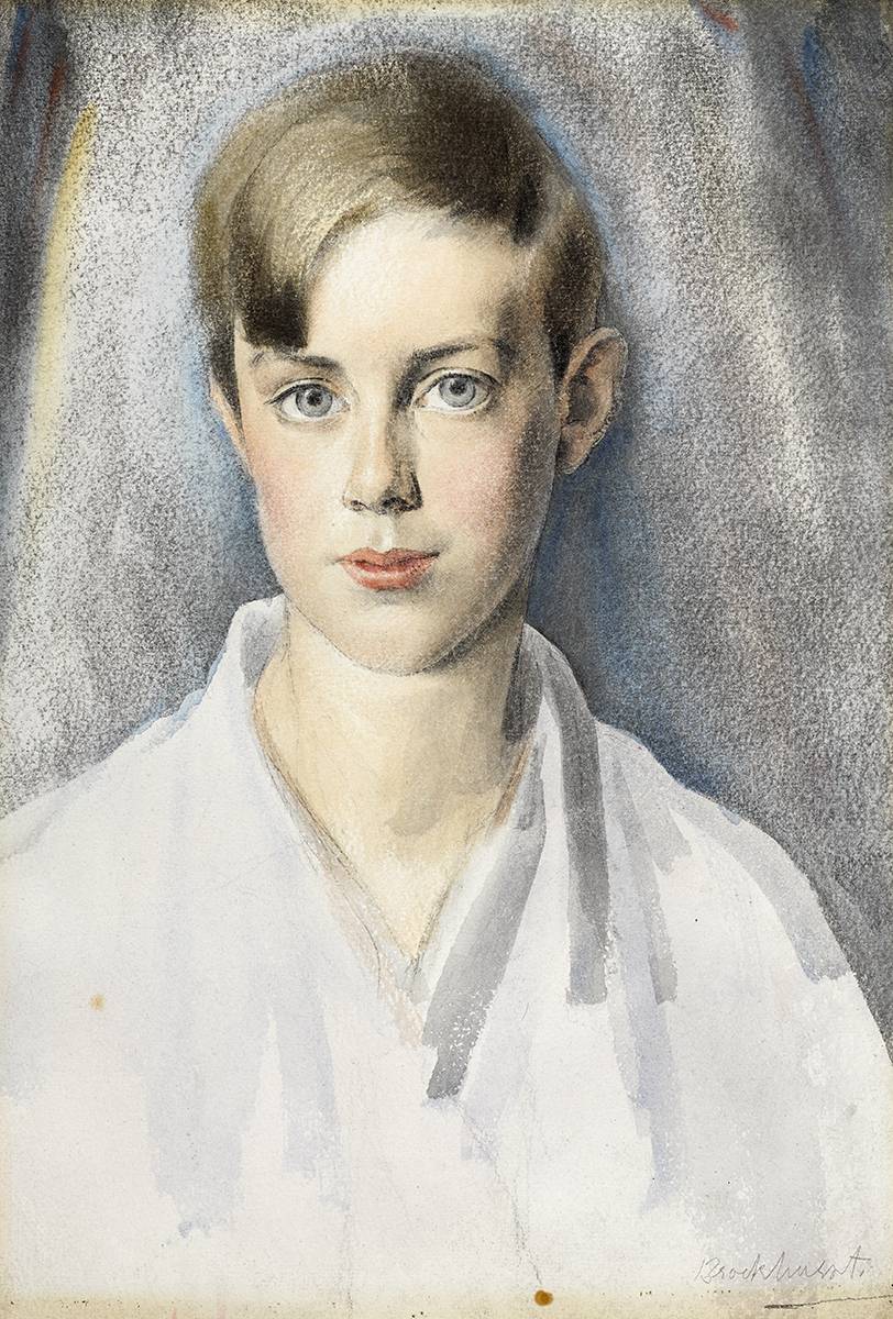 PORTRAIT OF OLIVER DUANE ODYSSEUS GOGARTY (KNOWN AS 'NOLL') by Gerald Leslie Brockhurst RA (1890-1978) at Whyte's Auctions