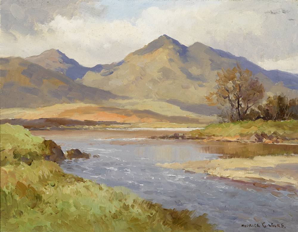 AT BALLYNAHINCH, CONNEMARA, COUNTY GALWAY by Maurice Canning Wilks RUA ARHA (1910-1984) at Whyte's Auctions