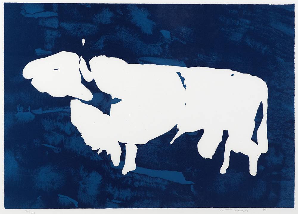 THE TÁIN. THE BULL OF CUAILNGE [BLUE], 1989 by Louis le Brocquy HRHA (1916-2012) HRHA (1916-2012) at Whyte's Auctions