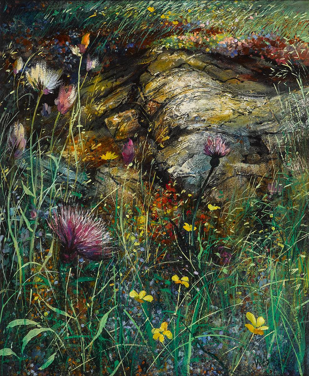 WILD FLOWERS AND ROCKS by Kenneth Webb RWA FRSA RUA (b.1927) at Whyte's Auctions