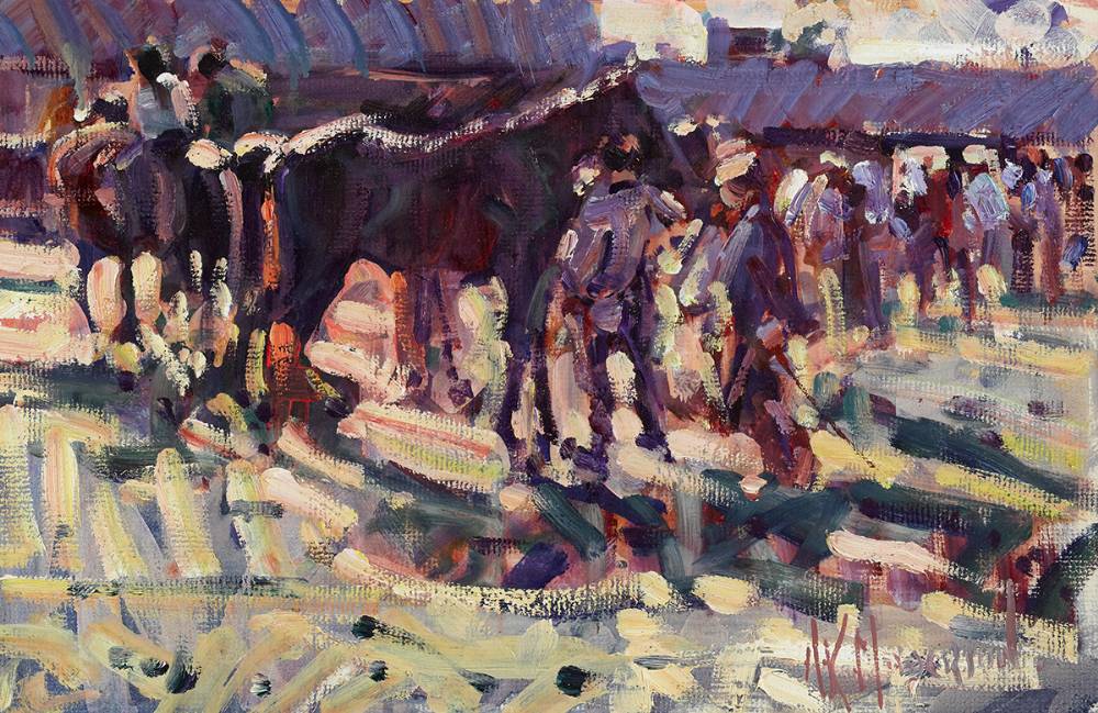 EVENING SHADOWS, TALLOW HORSE FAIR, COUNTY WATERFORD by Arthur K. Maderson (b.1942) (b.1942) at Whyte's Auctions