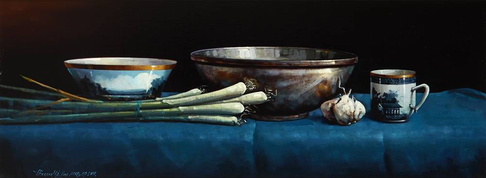 STILL LIFE WITH BOWLS, 2008 by David Ffrench le Roy sold for �3,000 at Whyte's Auctions