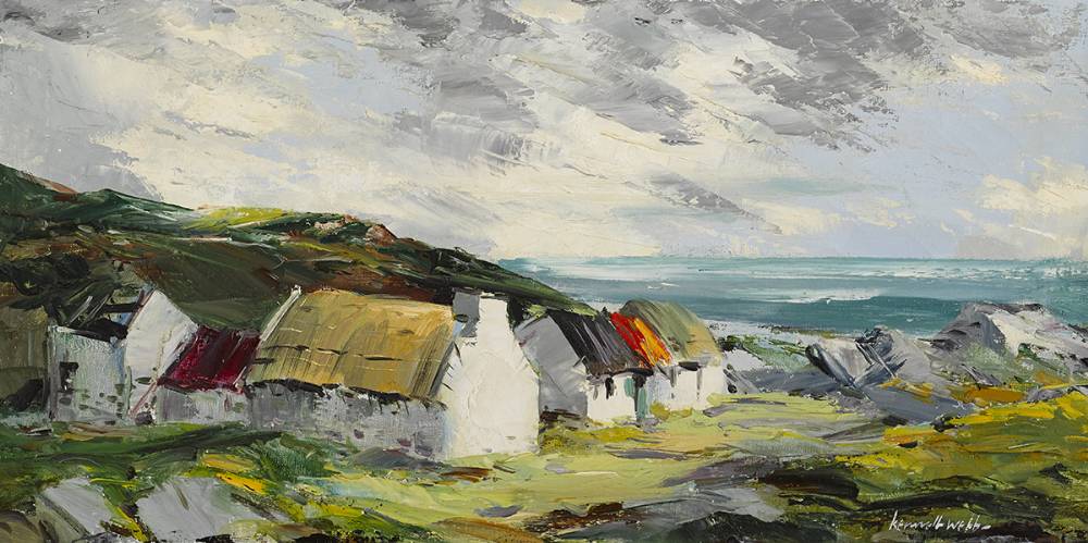 LANDSCAPE WITH COTTAGES by Kenneth Webb RWA FRSA RUA (b.1927) at Whyte's Auctions