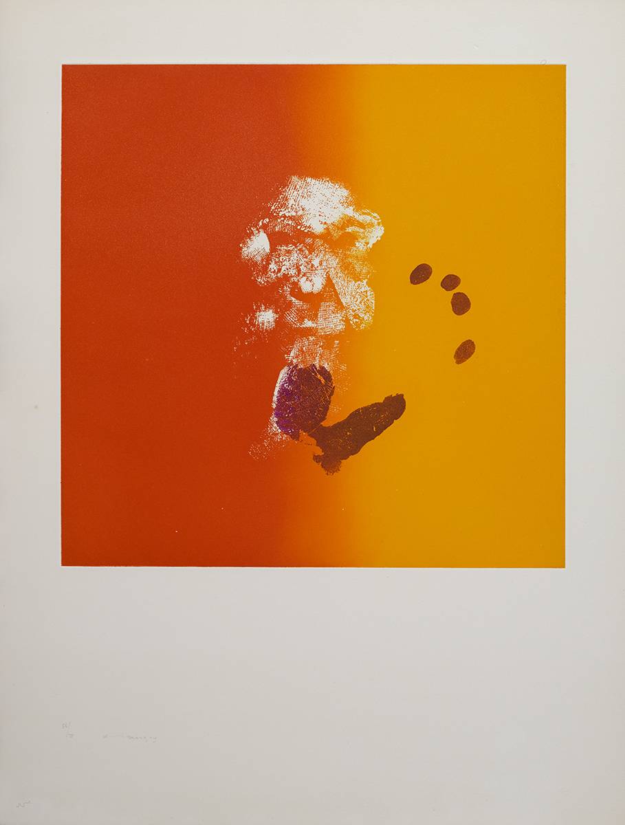 HEAD AND HANDPRINT,1974 by Louis le Brocquy HRHA (1916-2012) at Whyte's Auctions
