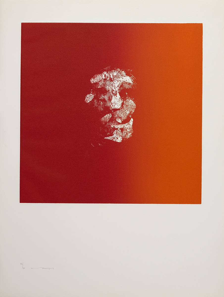 HEAD ON A RED GROUND by Louis le Brocquy HRHA (1916-2012) HRHA (1916-2012) at Whyte's Auctions