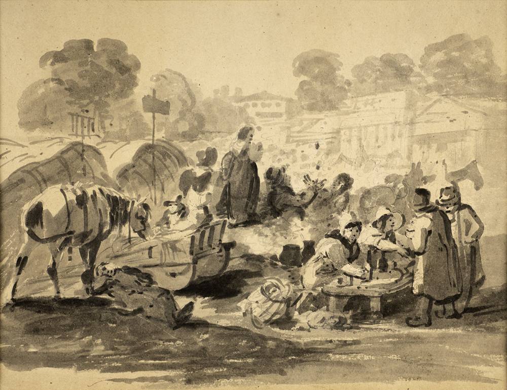 MARKET SCENE by Samuel Frederick Brocas sold for �750 at Whyte's Auctions