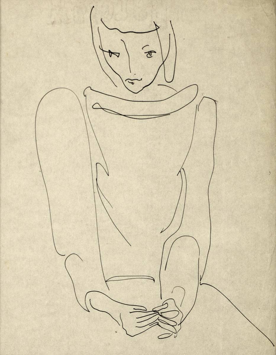 LINE DRAWINGS [FIGURES] (A PAIR) by Colin Middleton MBE RHA (1910-1983) at Whyte's Auctions